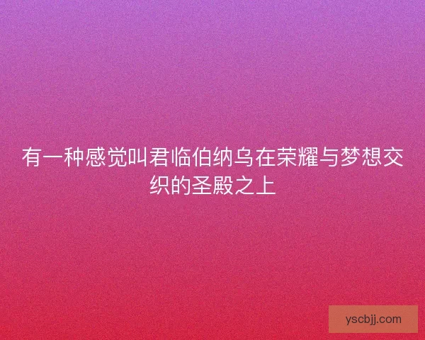 有一种感觉叫君临伯纳乌在荣耀与梦想交织的圣殿之上